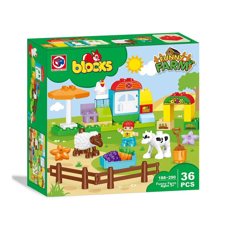 
High quality farm bazaar animal diy creative zoo block bela children building toy 