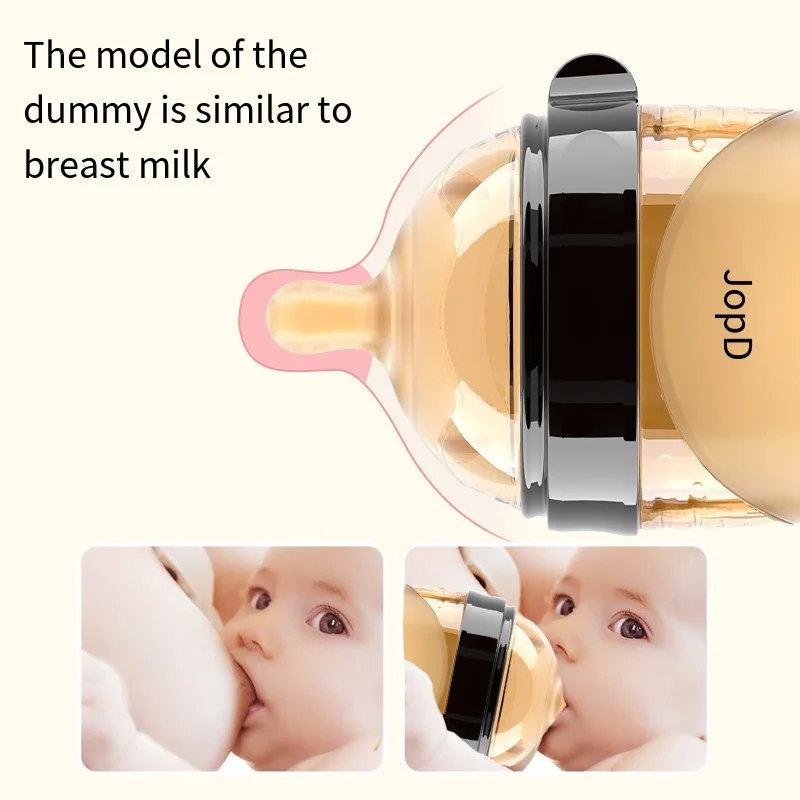Free Sample 240ml PPSU Baby Bottle Wide Neck Silicone Feeding Milk for Infants 0-12 Months BPA Free Straight Shape Print Nipple