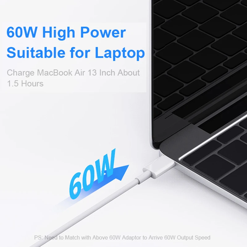  Кабель usb type-c TPE 60 Вт макс. 5A 1 м кабель для передачи