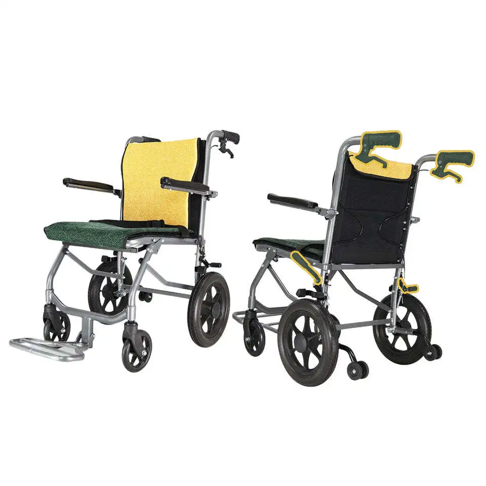 Elderly disable rehabilitate equipment folding backpack portable wheelchair lightweight wheelchairs with pneumatic tires