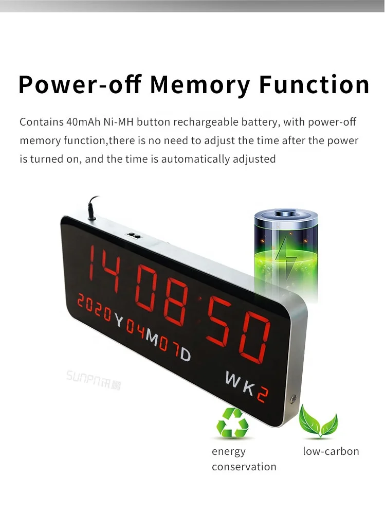 NTP 6 digit 7 segment digital led clock display led digital wall clock