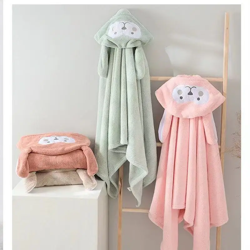 Коралловое бархатное детское банное полотенце с капюшоном, детское банное полотенце с капюшоном и одеялом