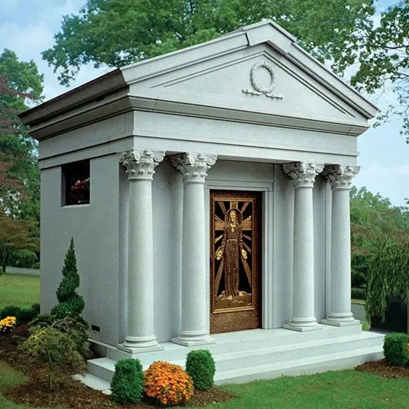 Family Cemetery Memorial Gravestone Customized Natural Granite Crypt Mausoleum Headstone Monument