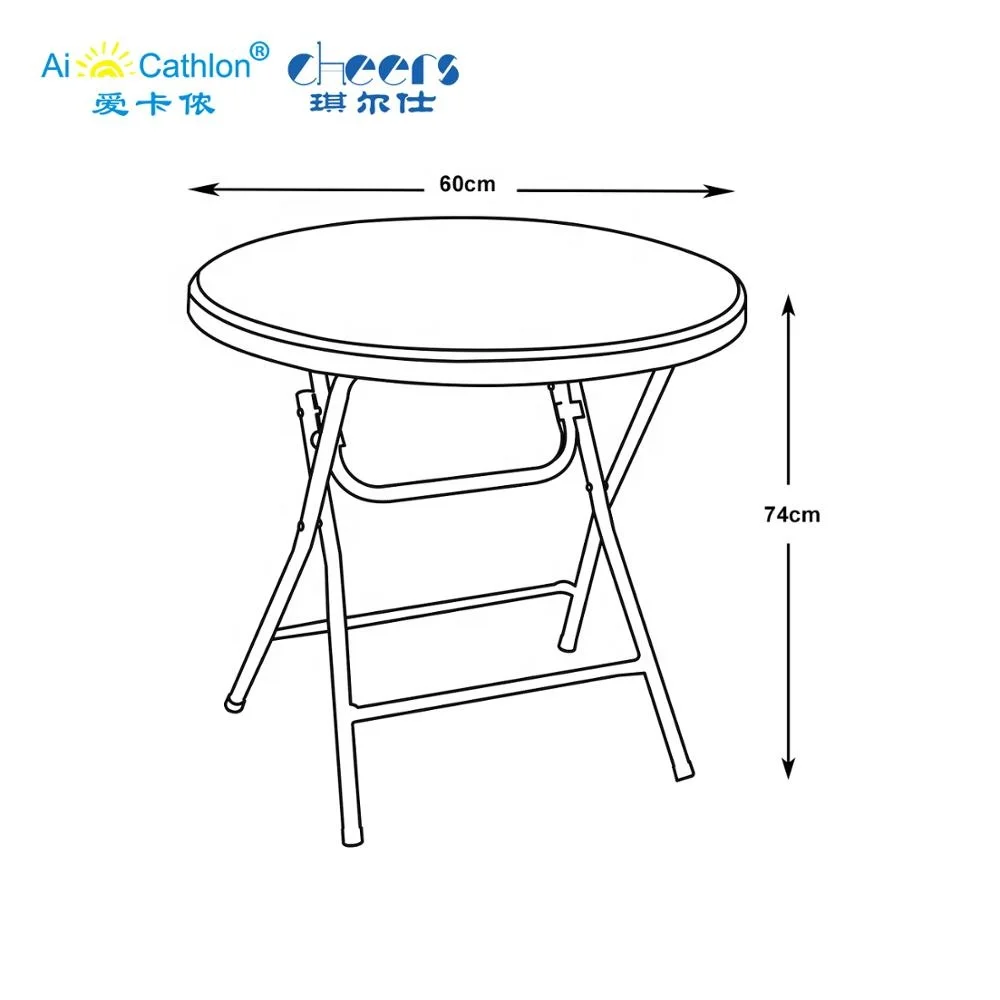 Outdoor Balcony Round Folding Coffee Table Small Plastic Round Dining Table