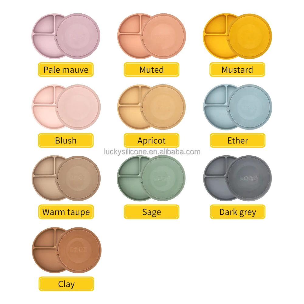 BPA Free Baby Products Suction Silicone Baby Plates Baby Feeding Set