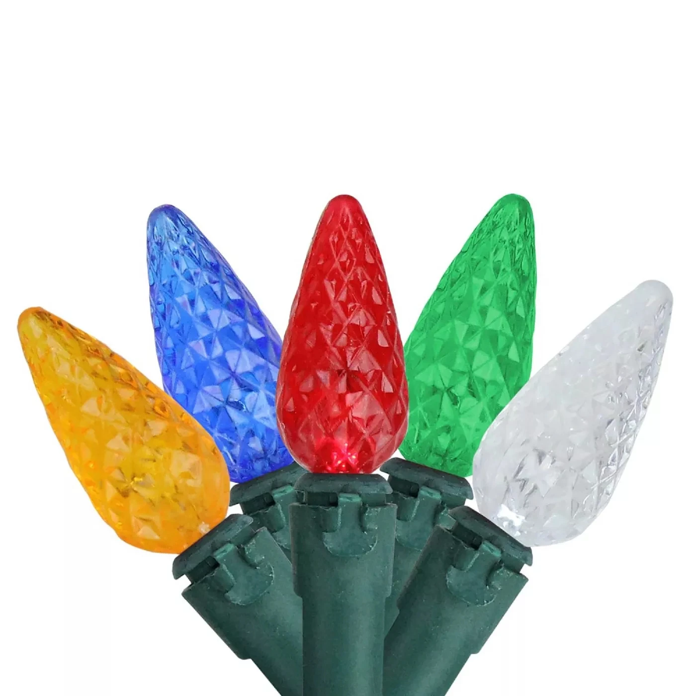 UL/CSA 70L Faceted C6 LED Outdoor Christmas Rubber Cable LED String Lights