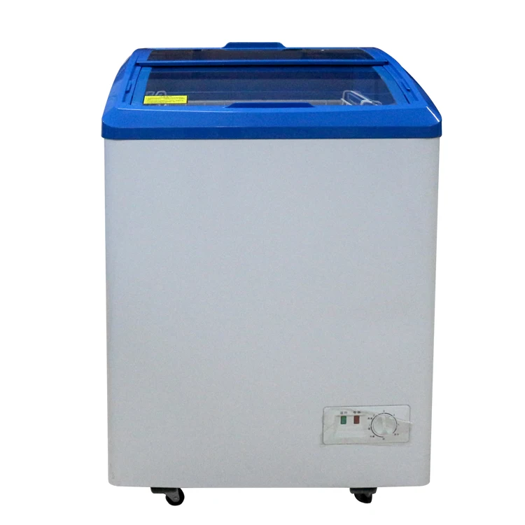 Door to door 2 baskets single temperature glass open door ice cream showcase chest freezer