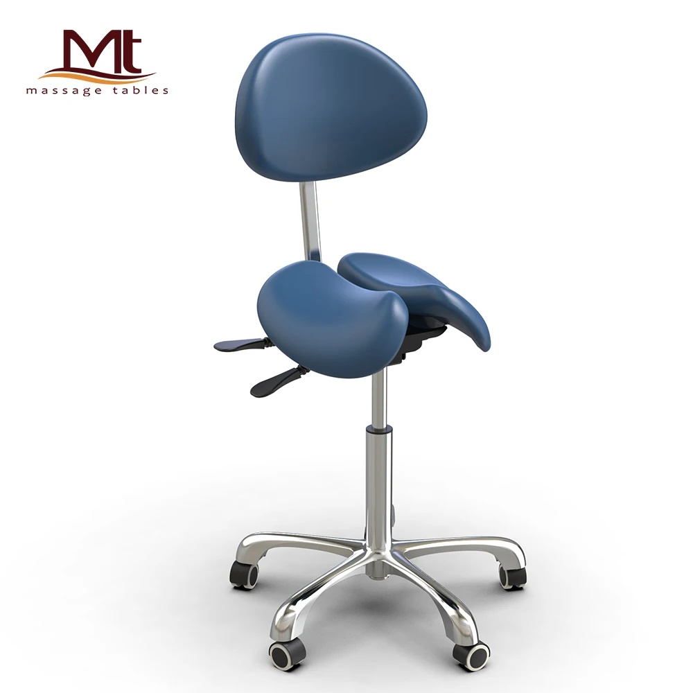 2 part saddle chair Adjustable height with backrest leather saddle chair