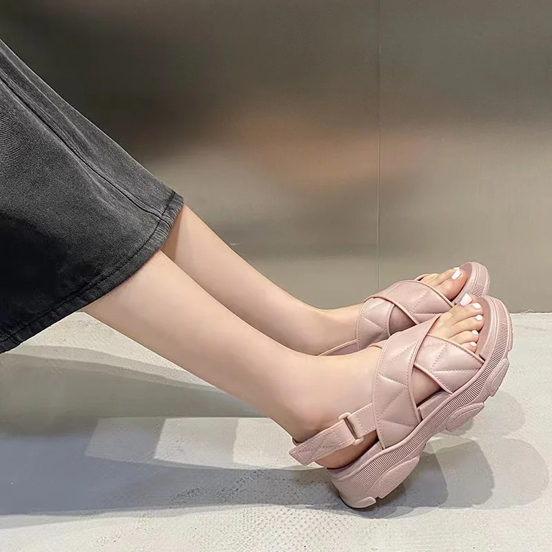 New Fashion Super High Platform Sandals for Women Popular Ladies Slippers Women Shoes Printed Summer Shoes Open to Sell PVC