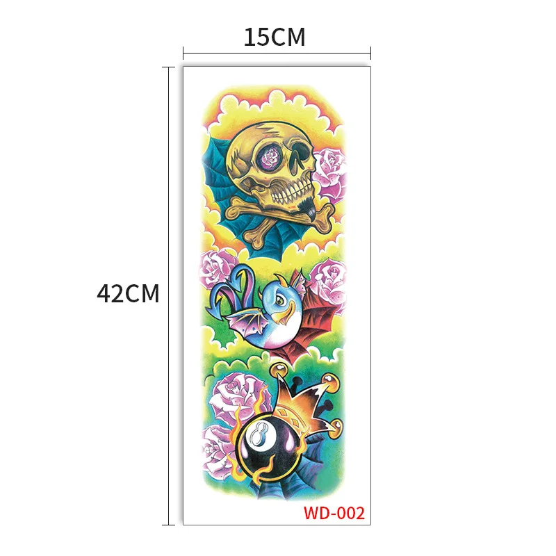 
Full Flower Arm Tattoo Sticker multi-models Fish Peacock Lotus Temporary Body paint Water Transfer fake Tatoo sleeve 