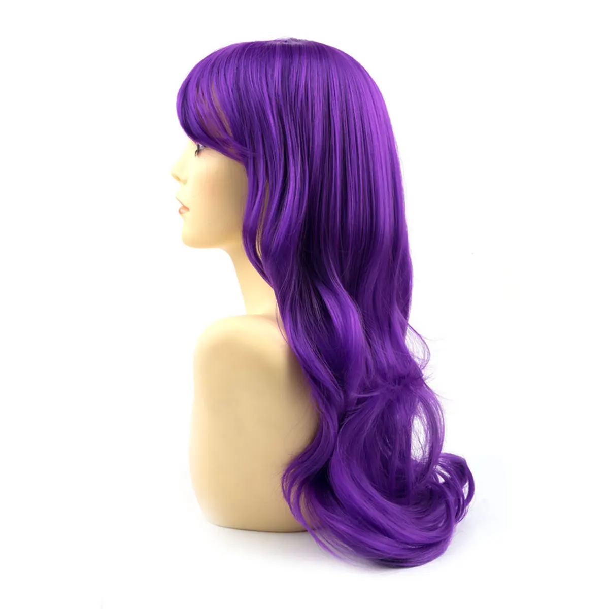 Long Wavy African American Synthetic Hair Purple Wig Heat Resistant Cosplay Synthetic Ladies wigs