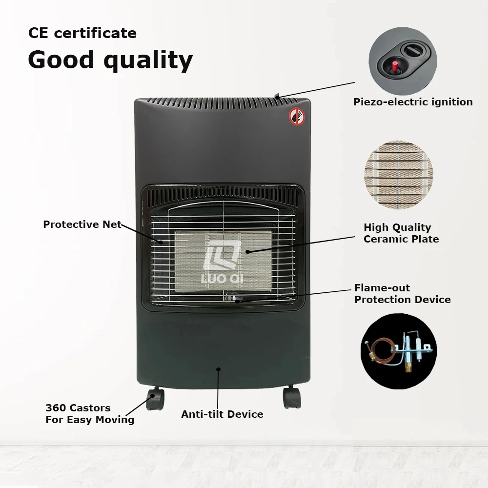2024 New Style Indoor Electric Heaters Best Price Portable ODS Gas Room Heater 4 Wheels Easily Cleaned Lamp Tube Garden
