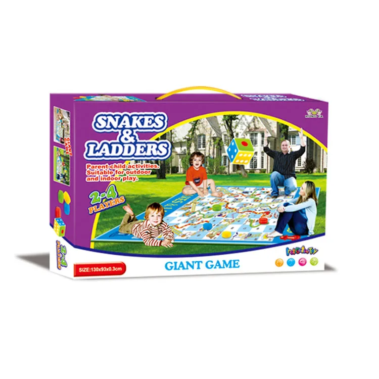 Giant chess mat funny snake and ladder chess game carpet for children