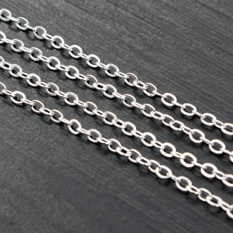 5 Meters/lot 2.4x1.8mm 5 Colors Plated Welded Iron Cable Chains Necklace DIY Jewelry Making Findings Accessories