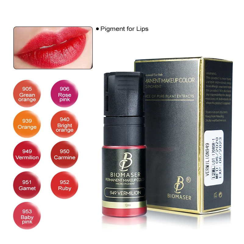Biomaser permanent makeup pigment mircopigment for machine and micro blading Pigmentos De Maquillaje Permanente