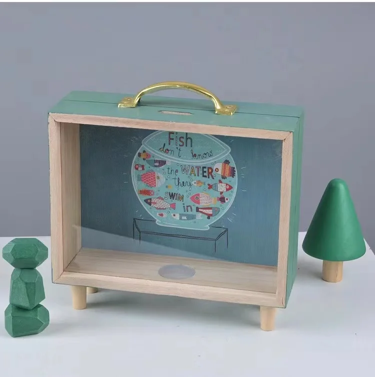 Low price Travel Fund Box Vacation Fund  Savings Box Suitcase Wooden Money Box Wood Bank Coin for Adults Travel Vacation