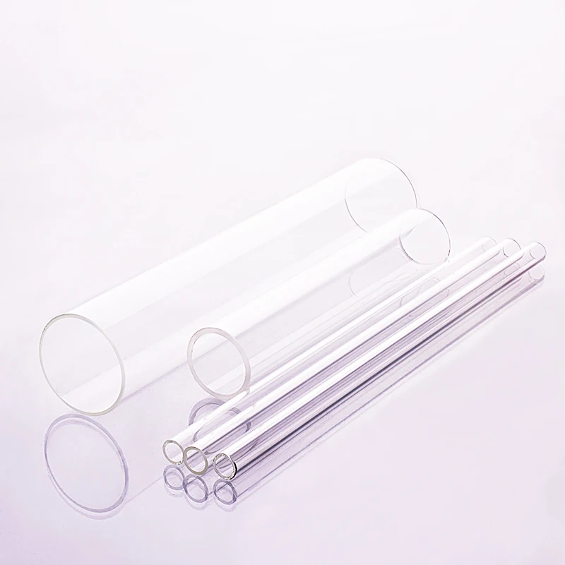 Manufacturer Customized Various Size Quartz Glass Tube High Temperature Resistant Glass Tube  Fused Silica Glass Tube