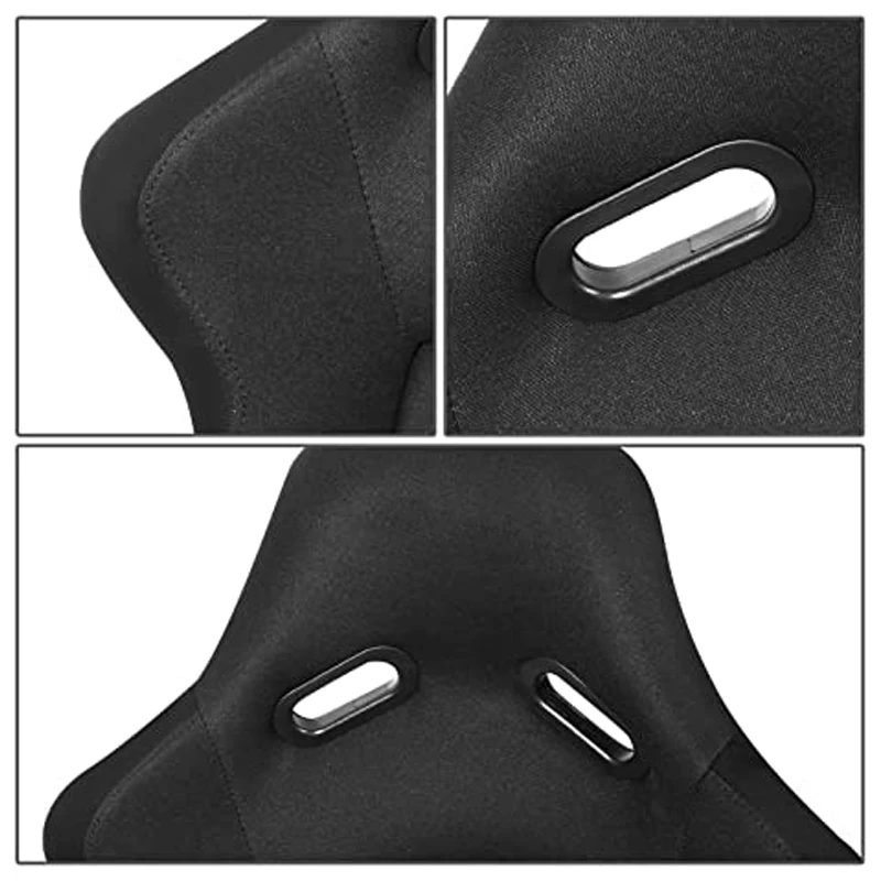 Side Fiber Glass Bucket Style Racing Seat w/Adjustable Mounting Bracket Made of High Quality Fiber Glass Reinforced Material