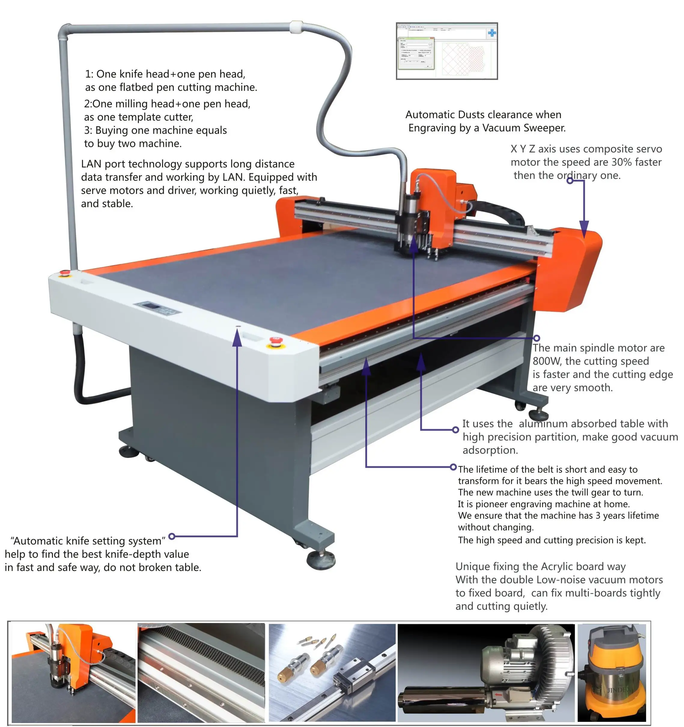 CNC Cutting Machine with Milling Tool , Cutter for PVC Wood Soft Glass , Low Price Hanging Sign Cutting Machine China Supplier