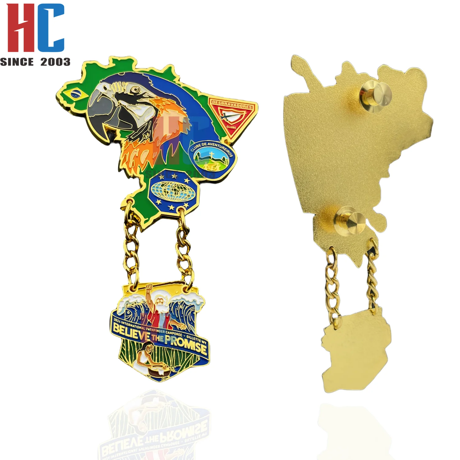 20 Years Factory Customized Church Camporee Pin Finder Bar Soft   Enamel Lapel Pin