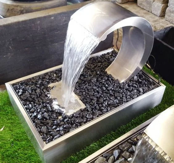 Competitive price 316 stainless steel spa pool waterfall with warm white led light bar