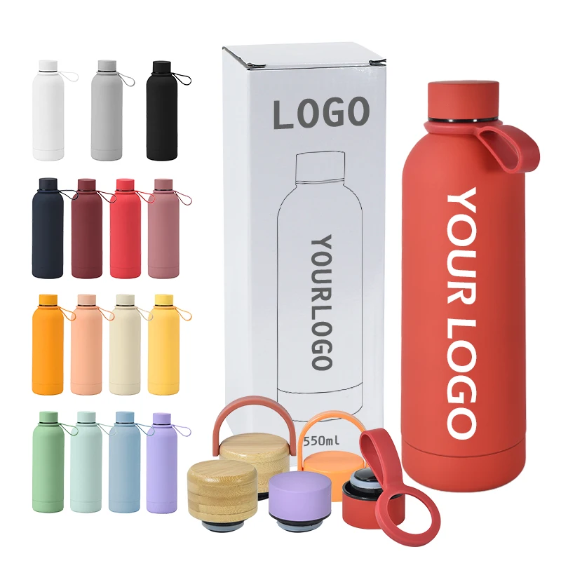 Small Mouth 350ml 500ml 750ml Sport Travel Bottles Rubber Painted Laser Engraved LOGO Double Walled Vacuum Flask Bottle