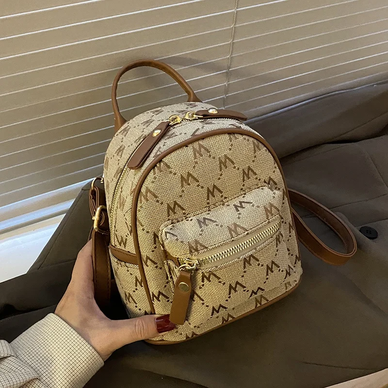 2022 New Flower Designer Pattern PU Leather Girl Drop Shopping Mini Purse Travelling Ladies Back Pack Women Vintage Handbag