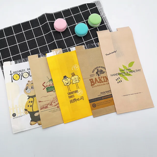 Food Grade Kraft Food Bag Open Window Snack Bag Disposable Bread Bag
