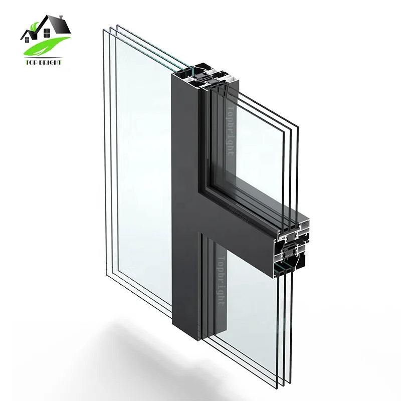 Topbright french large hurricane balcony windows wall black frame aluminium casement windows