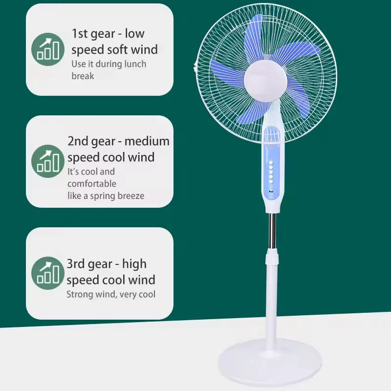 oem Solar Rechargeable standing Fan 12 Inch Energy Conservation Solar Fan With Solar Panel