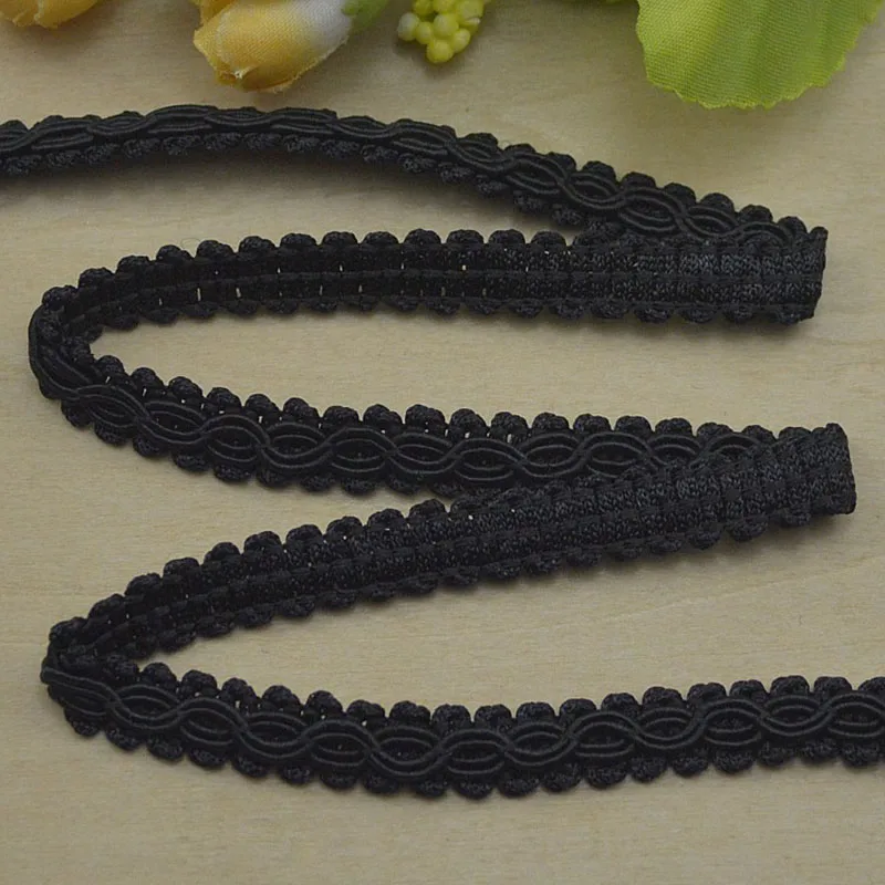 DIY Knitted Braid White Black Lace Ribbon Crocheted Sewing Decoration Double 8-type 1cm Wide Braided Polyester Lace Trim Gold