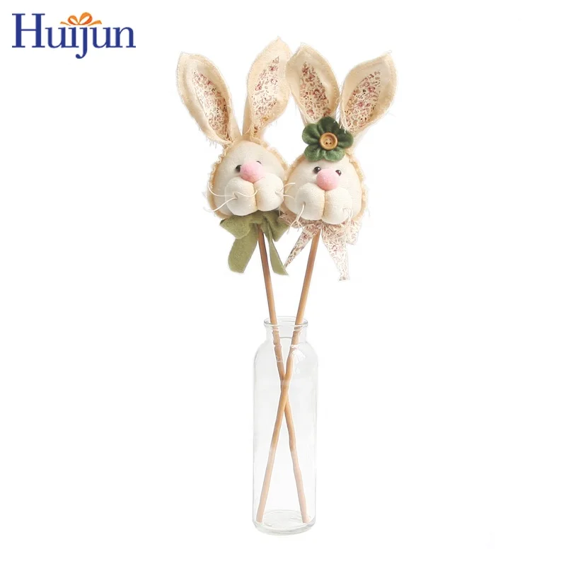New Easter Wooden Hopsacking Bunny Pick Ornaments Garden Decorations Rabbit Gifts Party Holiday Supplies Homer Decor