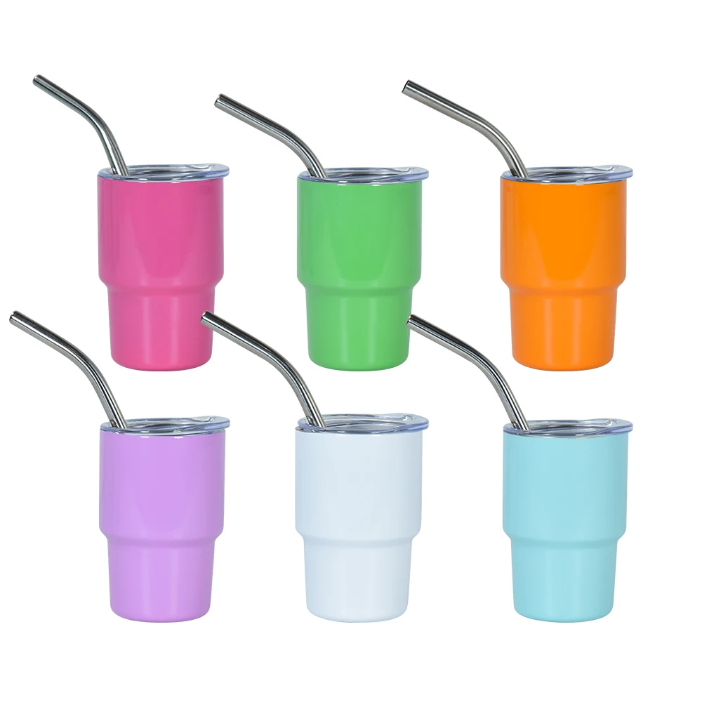 mini small capacity 2oz stainless steel shot glass Espresso cup Double stainless steel thermal sublimation