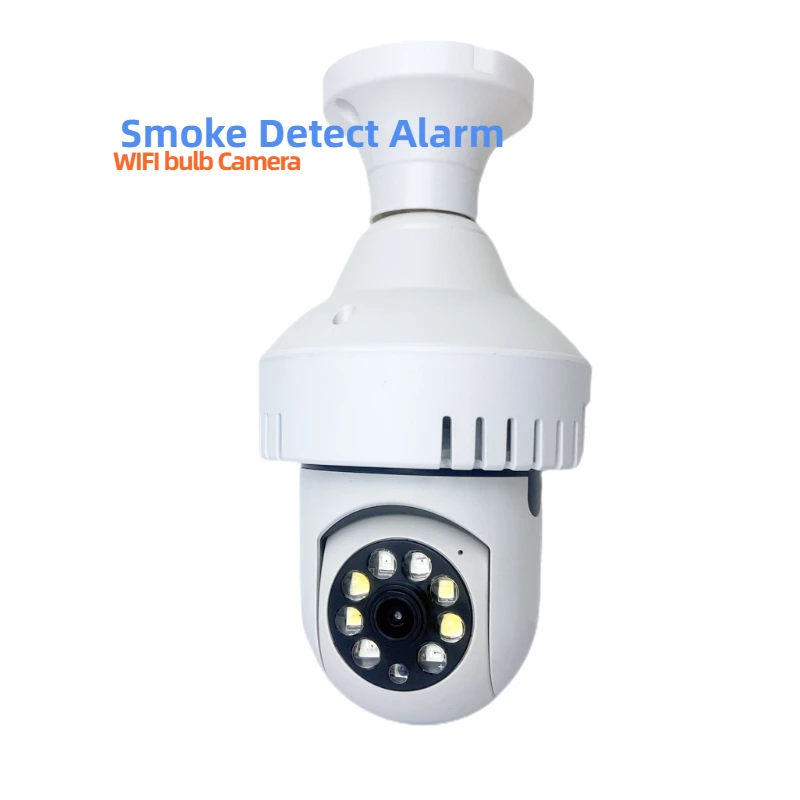 Dual light Smart phone Remote view CCTV Wireless security Network IP WIFI 360 3 in 1 Smoke Detector Light bulb Camera