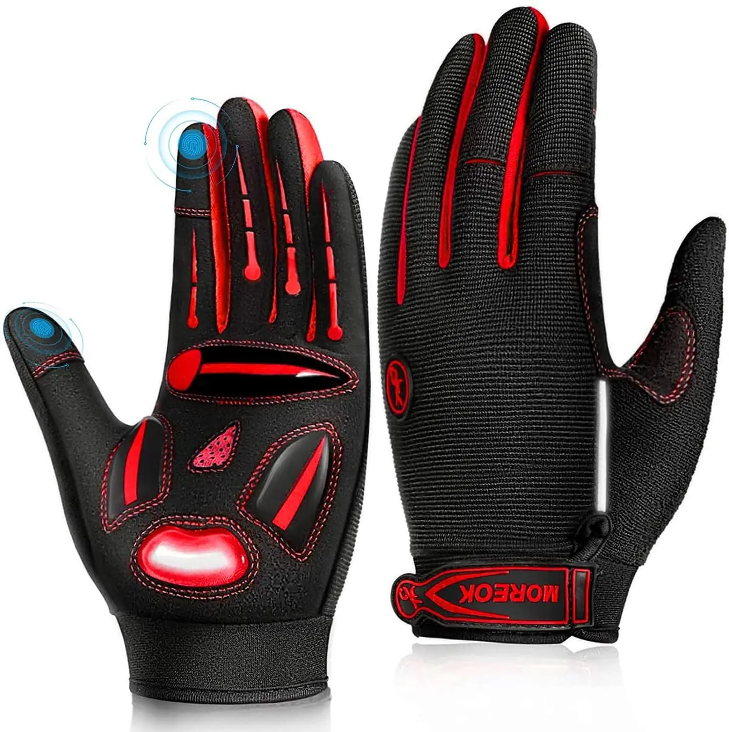 Full Finger Microfiber Leather Autumn Breathable Riding Non-slip 5MM Liquid Gel Pad Road Bike Racing Gloves for Men Women