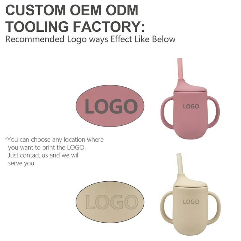 Безопасная для мытья в посудомоечной машине небьющаяся детская тренировочная силиконовая чашка питья с соломинкой и ручкой