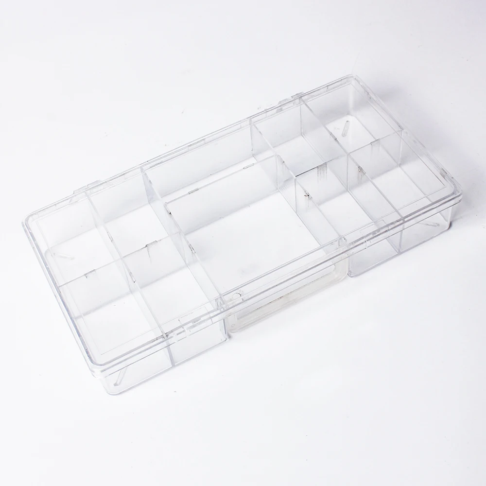 29504 Acrylic Storage box  bead organizer case Jewelry plastic storage box 10spaces with handle