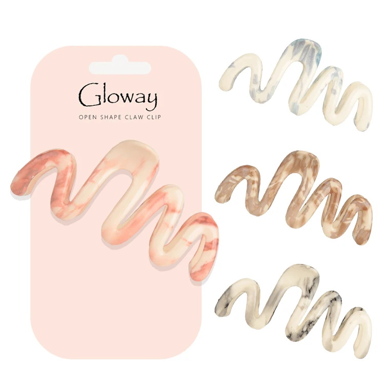 Extra Large Jumbo 13Cm Plastic Tie-Dyed Gradient Color Wave-Shaped Oversized Shark Clips Luxury Big Claw Clips