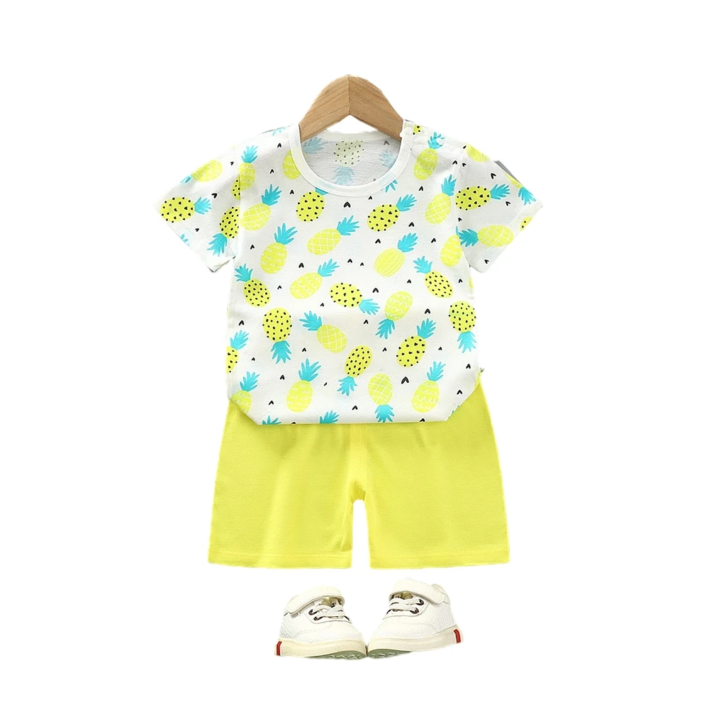 Cute colorful Short Sleeve Tops Girl suit Summer Children Clothes on sale
