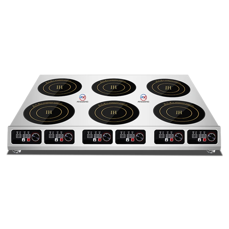 commercial induction cooker China Smart Multi round Cooker Flat Commercial Kitchen equipment cooktops 6 burner
