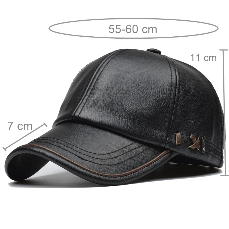 High Quality PU Leather Baseball Cap Winter Cap Men Snapback Hat Bones Casquette Gorras Para Hombre Mens Trucker Plain Dad Cap