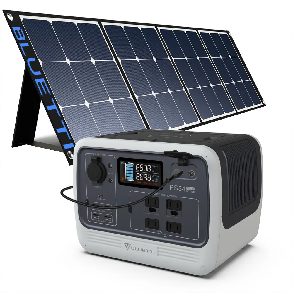 Bluetti Rechargeable Lithium Battery Pack Station 110V 240V 700Watt  AC Outlet 12V Car USB Output Portable Solar Generator