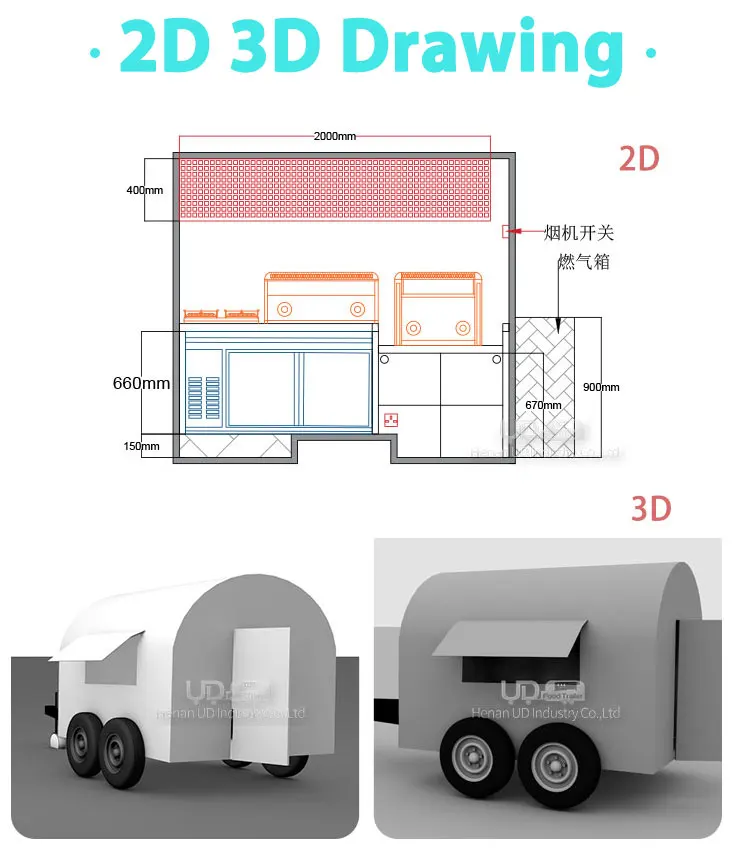 food truck trailer ice cream cart hotdog cart