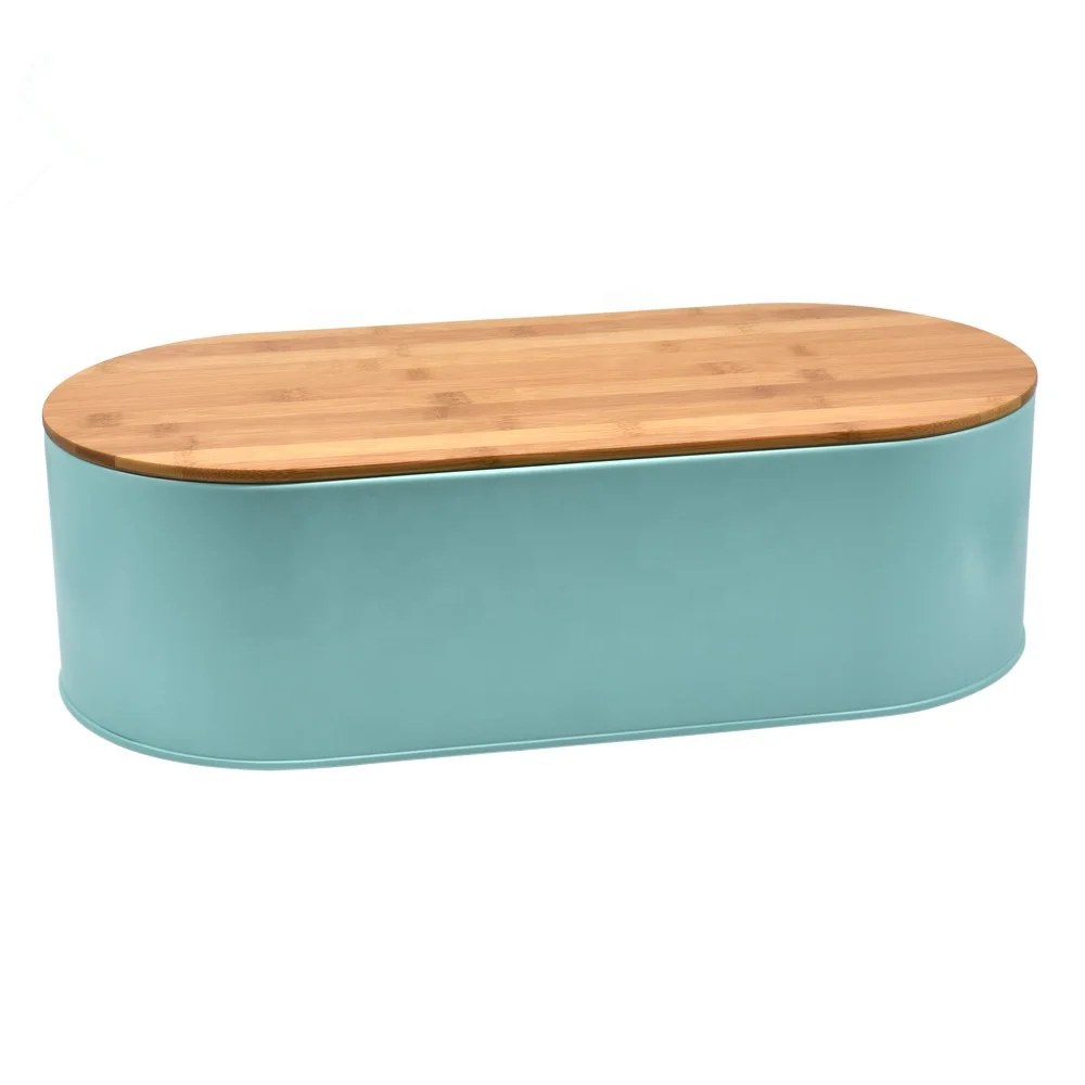 Металлическая Кухонная коробка для хлеба Экологически чистая стальная корзина хранения пищи с бамбуковой разделочной доской