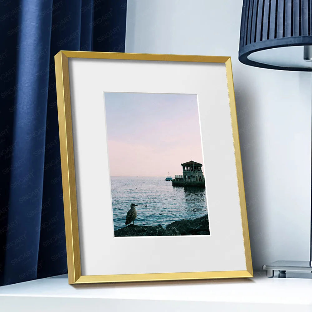 SINOART Silver Gold Black High Quality Deluxe Metal Frames Aluminium Photo Frame Metal Picture Frame