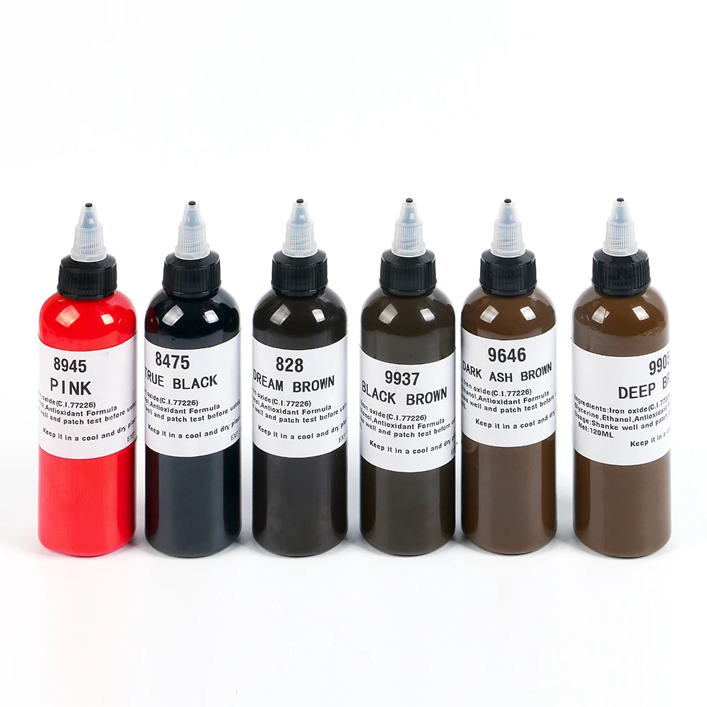 Wenshe 120ml microblading color eyebrow resin color eyebrow tattoo micro scalp micropigmentation black permanent makeup pigment