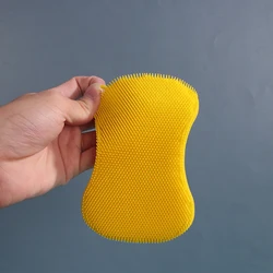 Wholesale Silicone Sponge Dish Washing Kitchen Scrubber Household Sponge Dishwashing Brush Silicone Dish Scrubber
