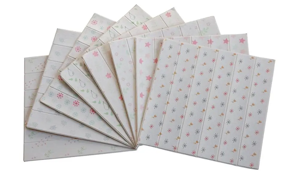 3d XPE foam wallpaper brick  mixed-colors home decor self-adhesive pe foam wall panel