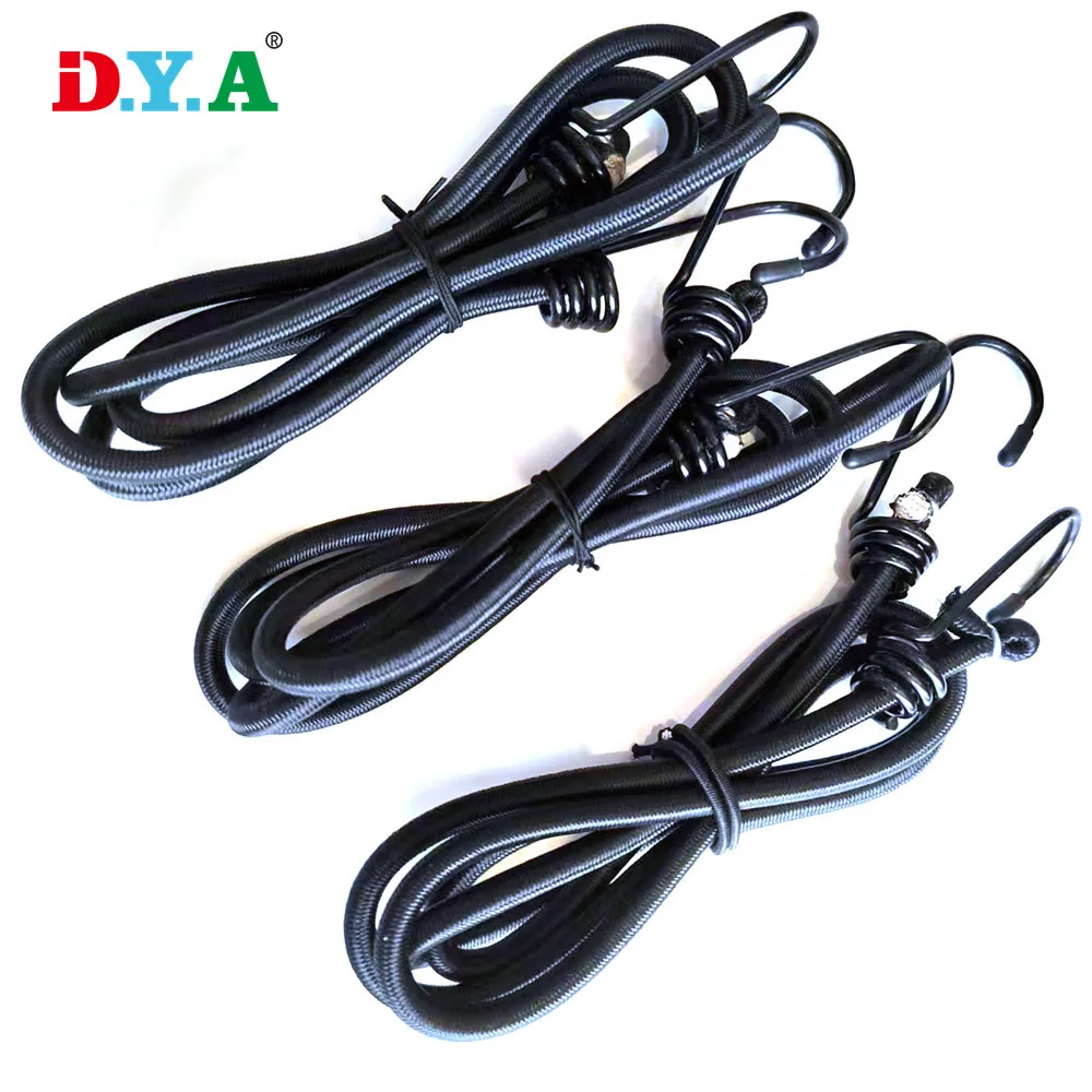 High stregth rubber bungee cord elastic loop rope with metal hooks for tent trampoline