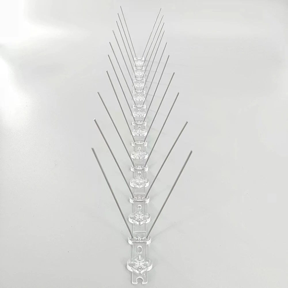 Durable polycarbonate spikes with stainless steel spikes for bird management